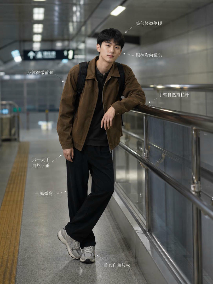 休闲倚靠站姿