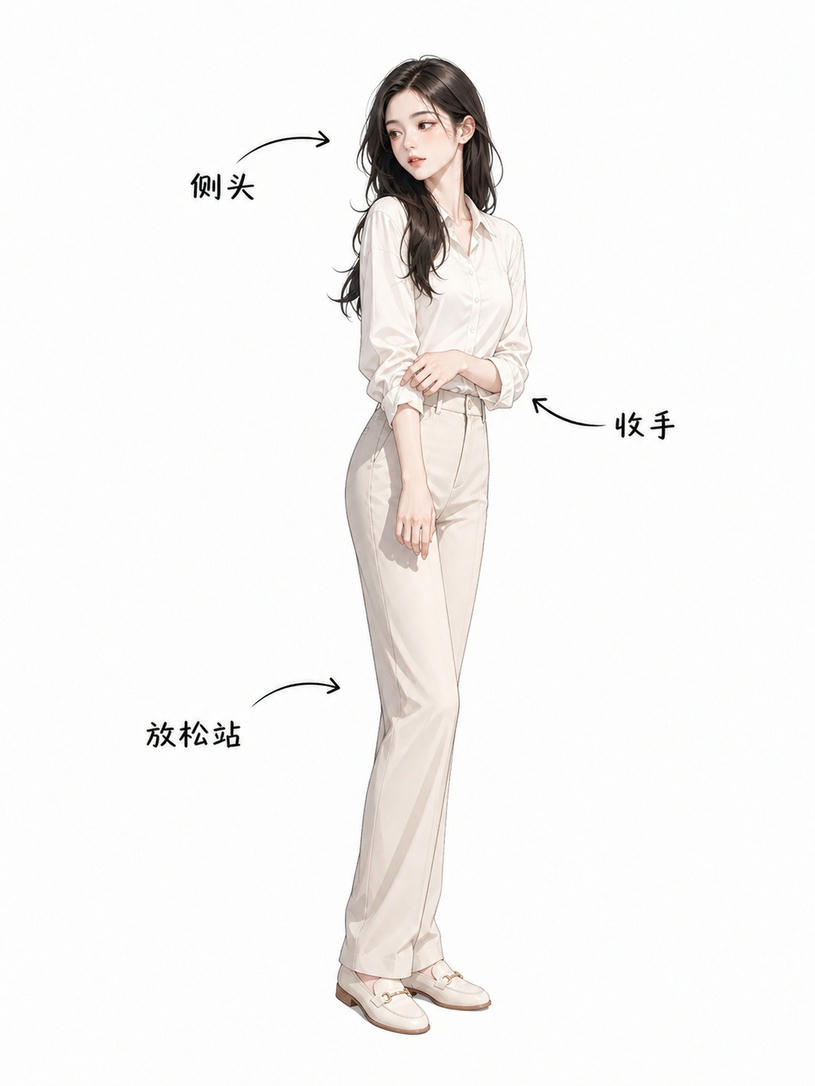 优雅侧身收手