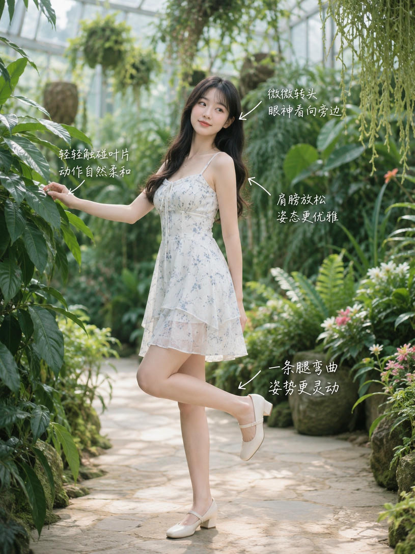 优雅单腿站立姿态