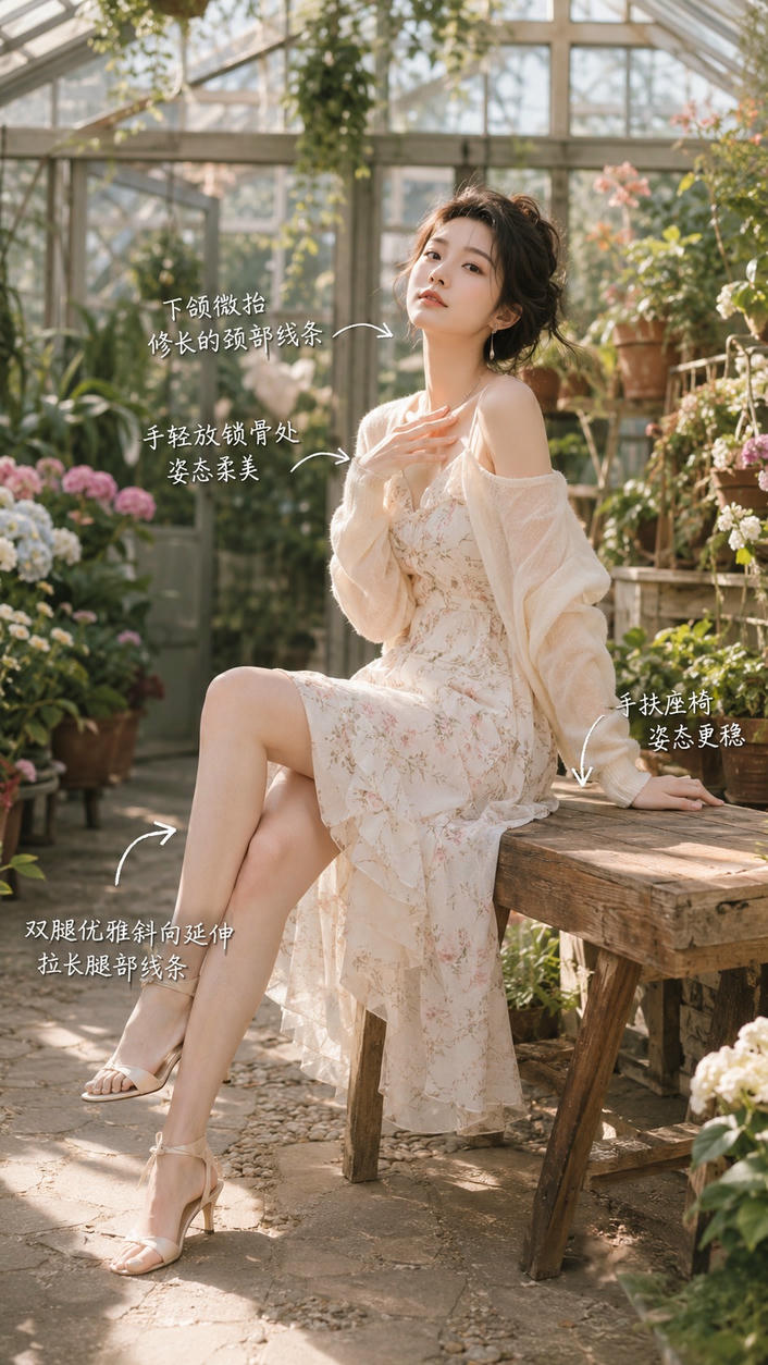优雅斜腿坐姿