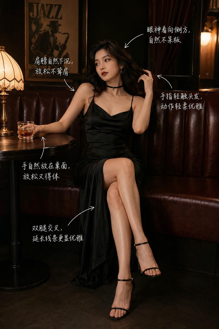 优雅酒吧坐姿