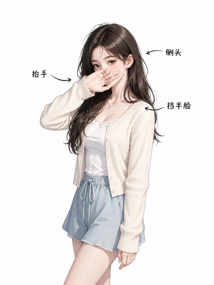 侧头抬手挡脸