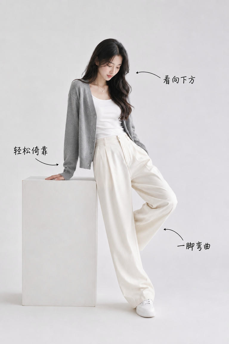 倚台单腿弯曲