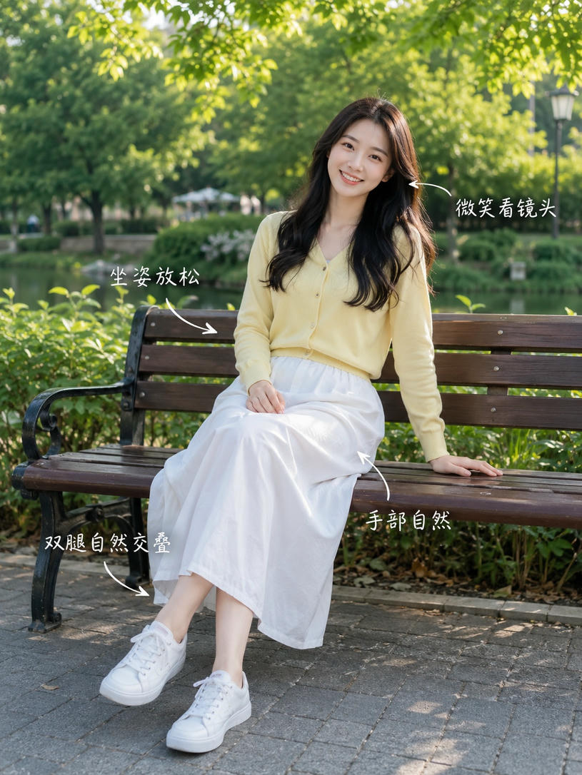 公园长椅坐姿