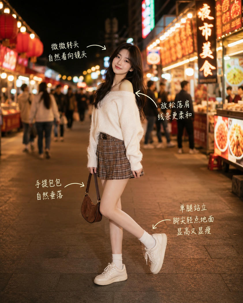 单腿站立拍照姿势