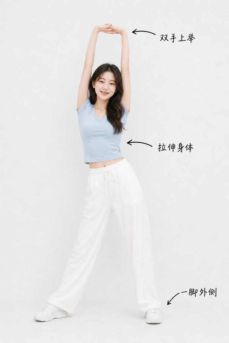 双手上举拉伸