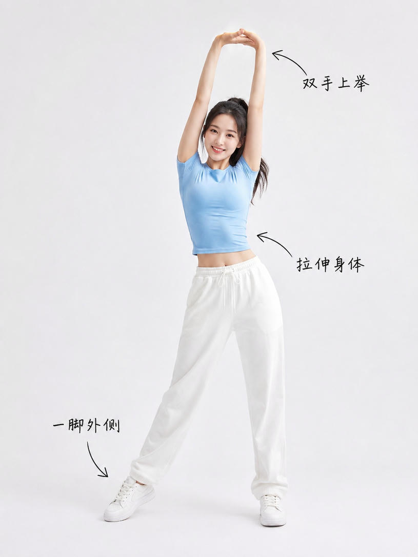 双手上举拉伸