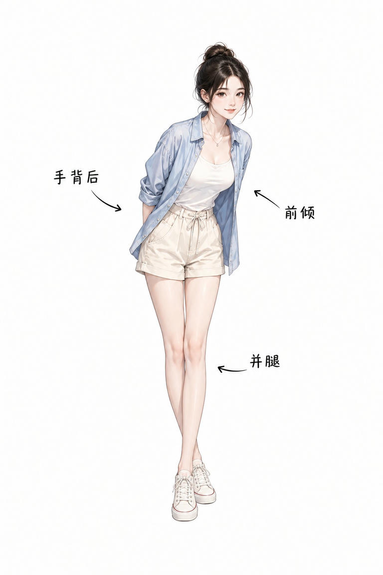 双手背后前倾站姿