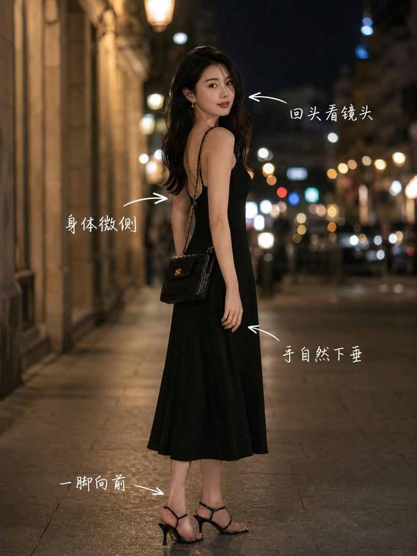 回眸侧身站姿
