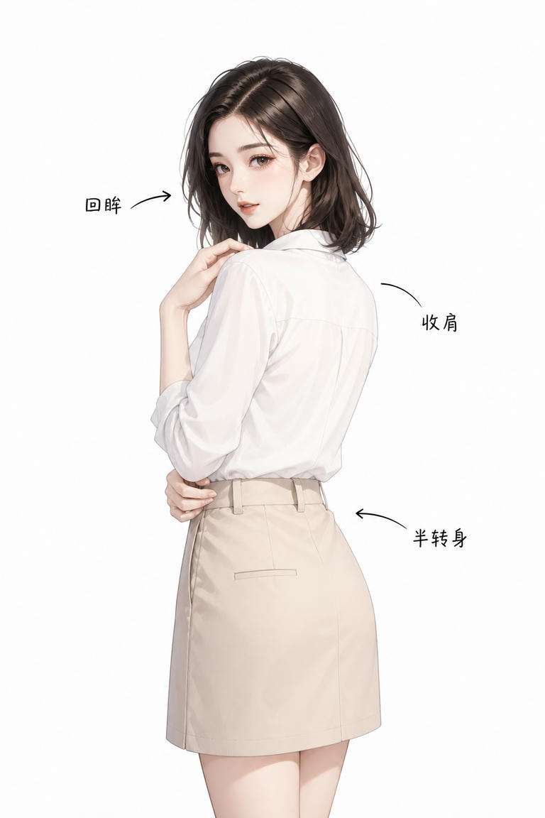 回眸半转身姿