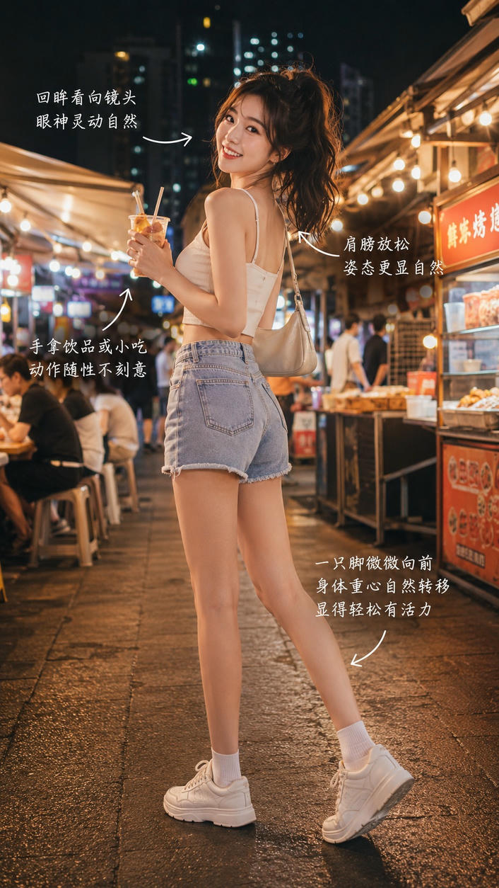 回眸手持饮品