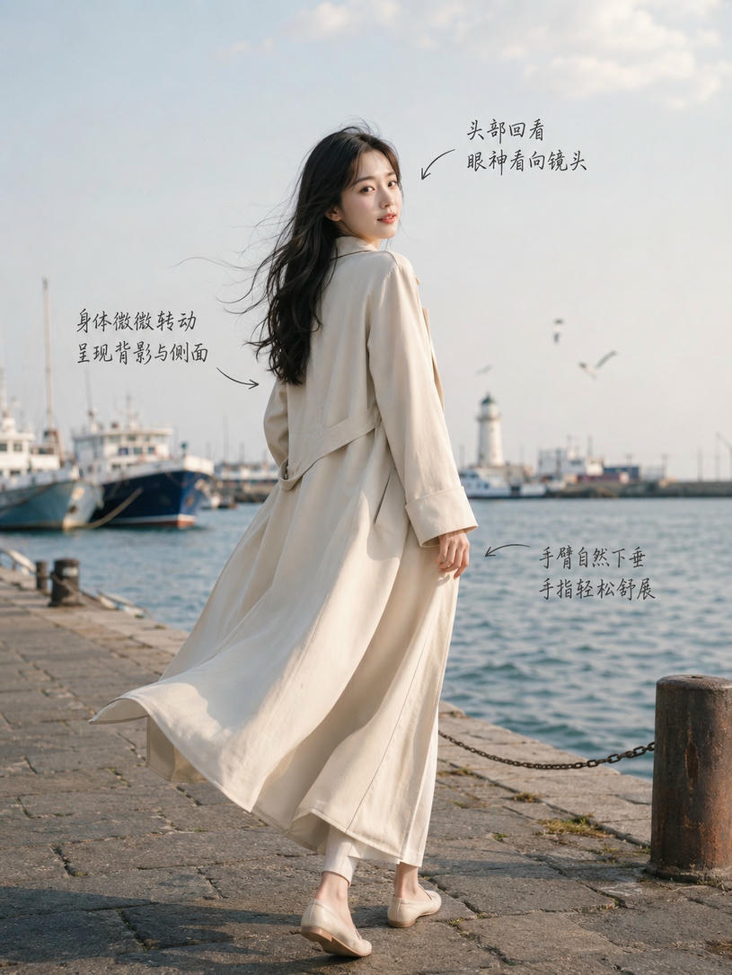 回眸海边漫步