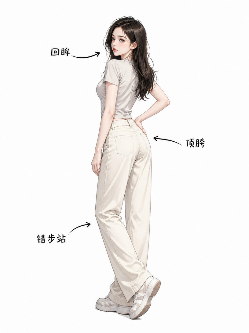 回眸顶胯站姿
