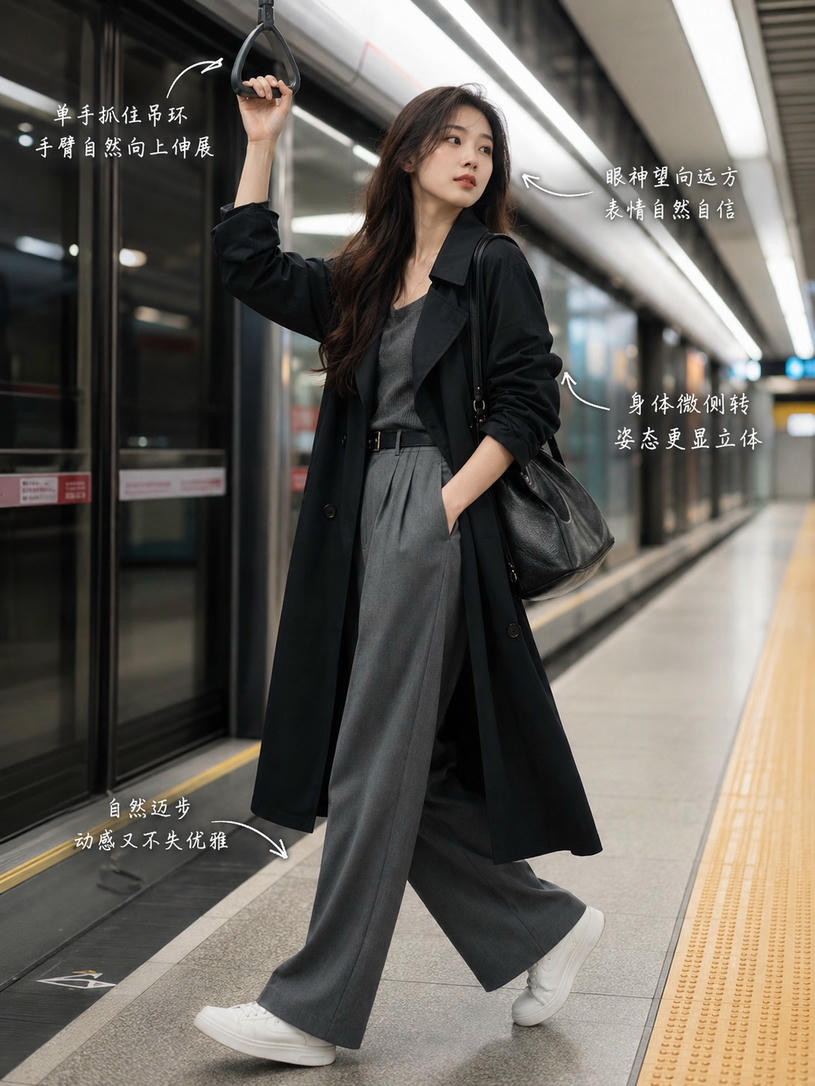 地铁抓环行走姿态