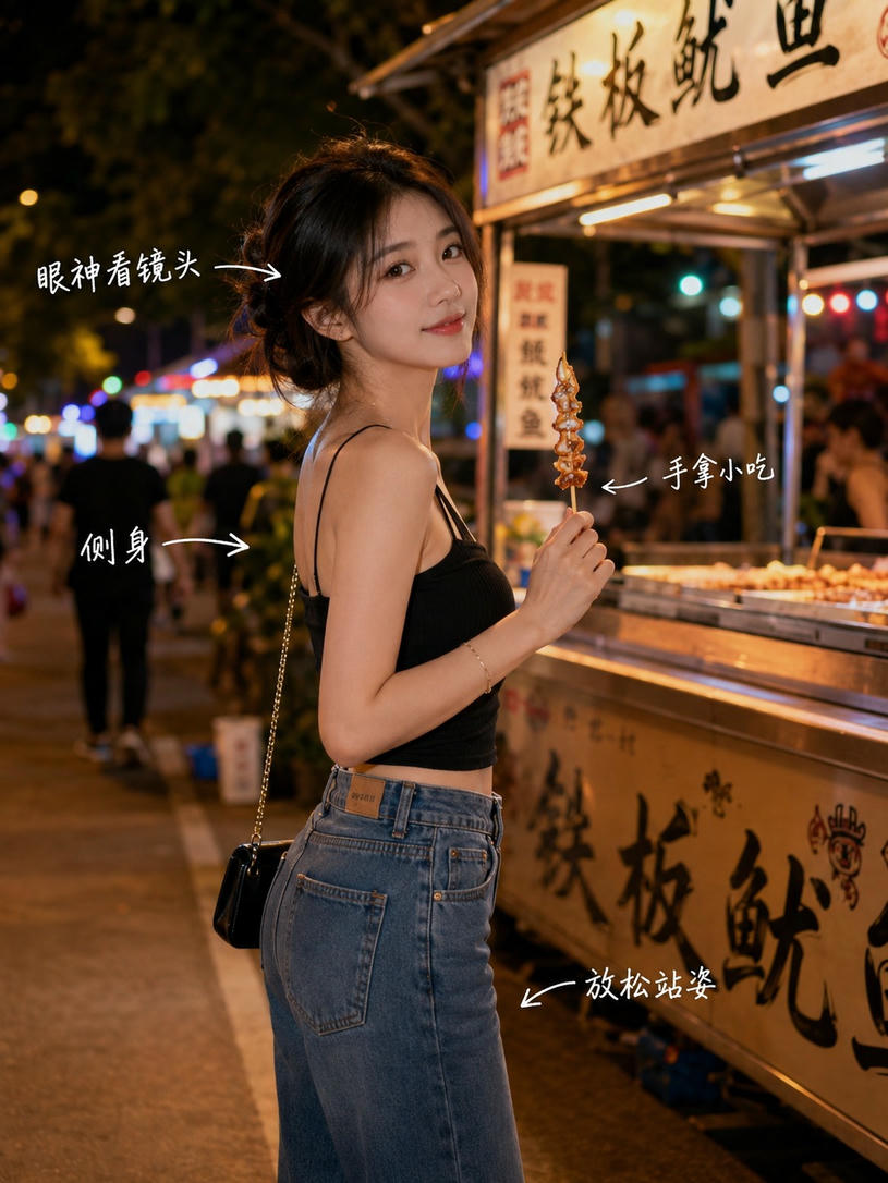 夜市小吃手持姿态