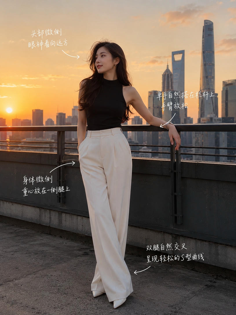 天台夕阳倚栏