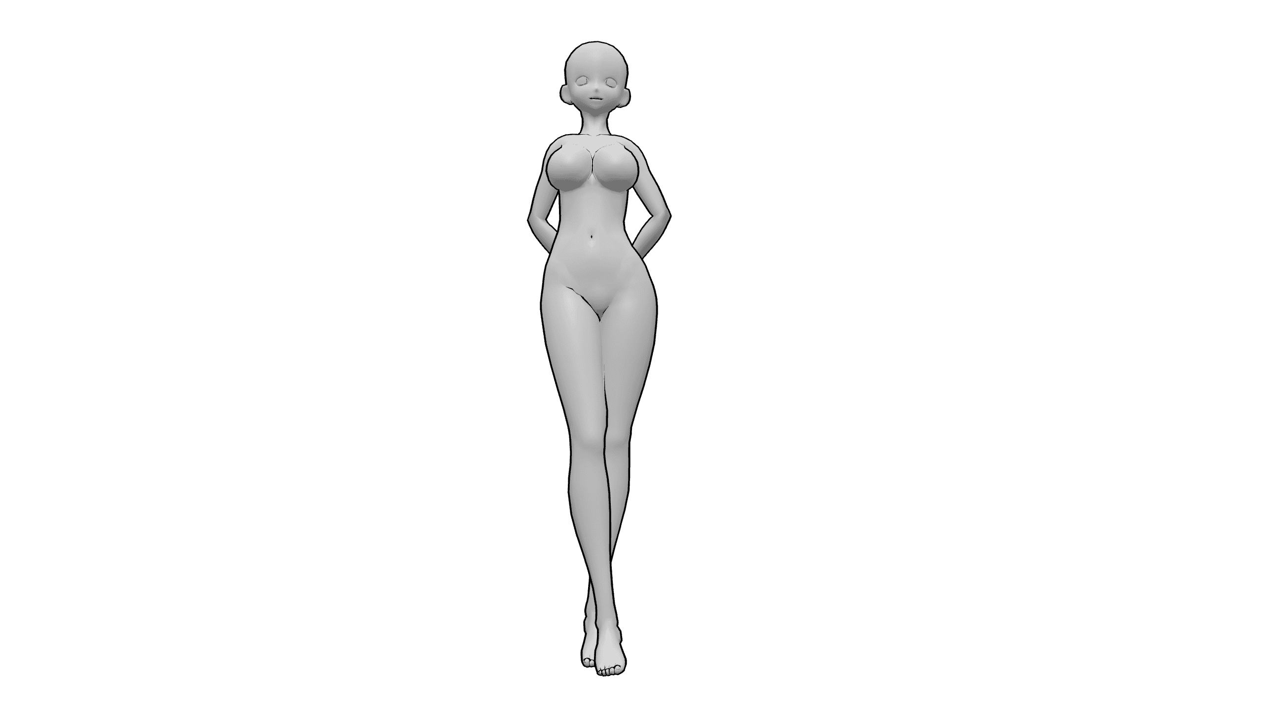 叉腰站立