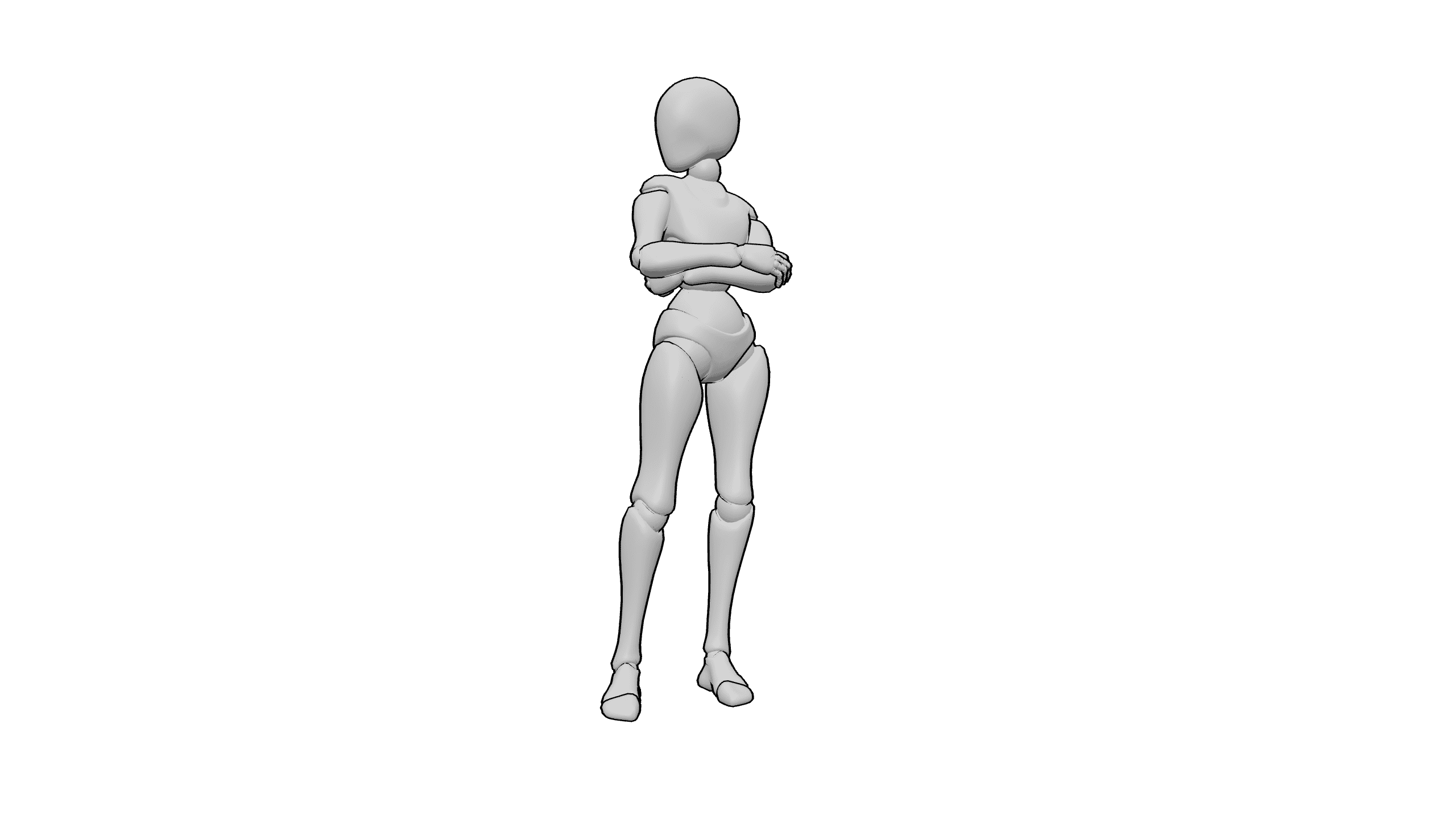 抱臂站立