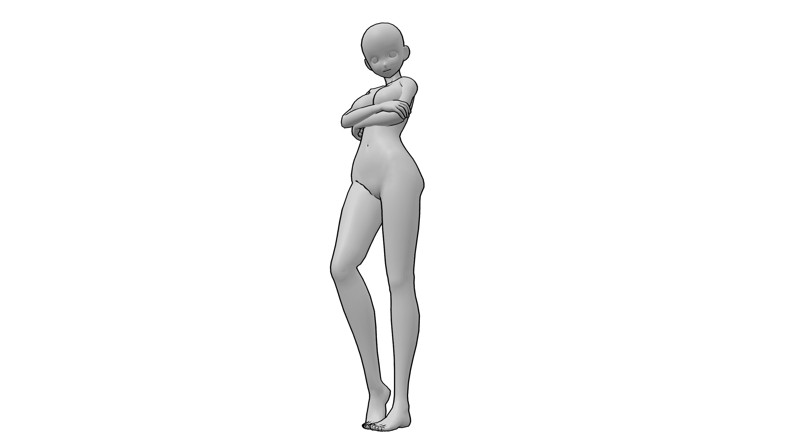 抱臂站立