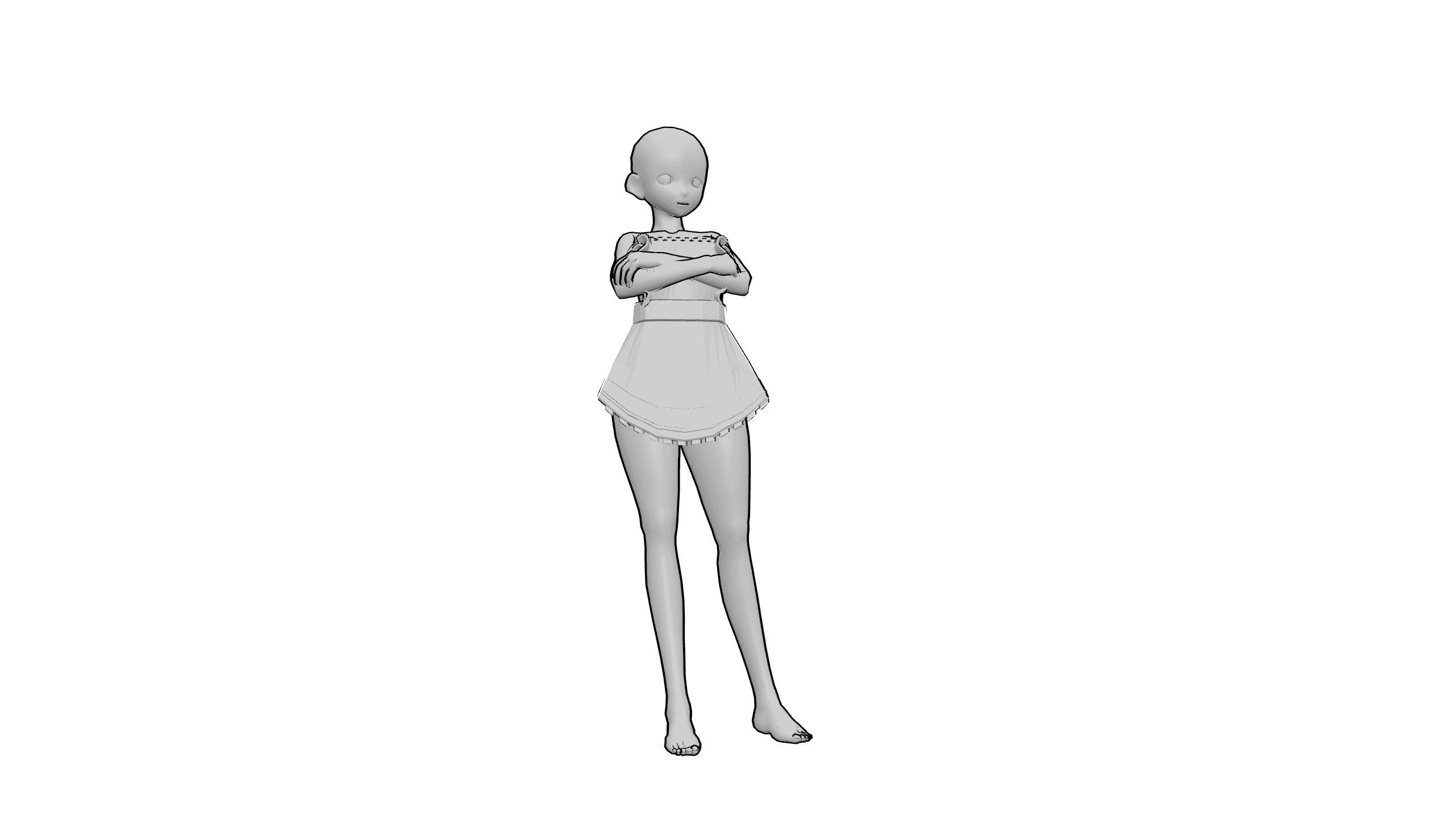 抱臂站立