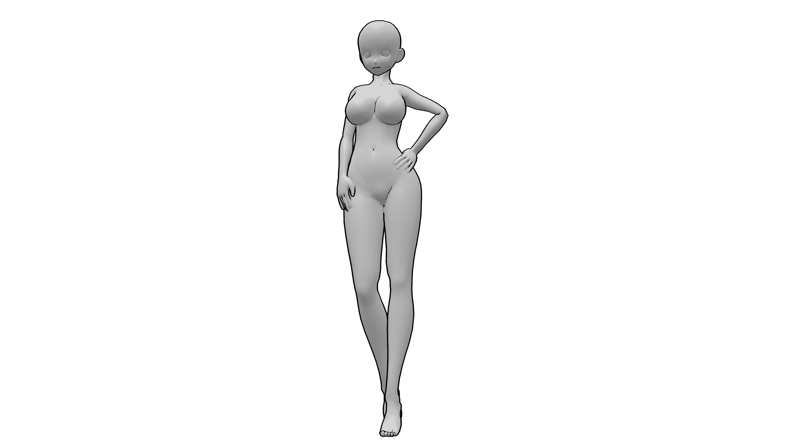叉腰站立
