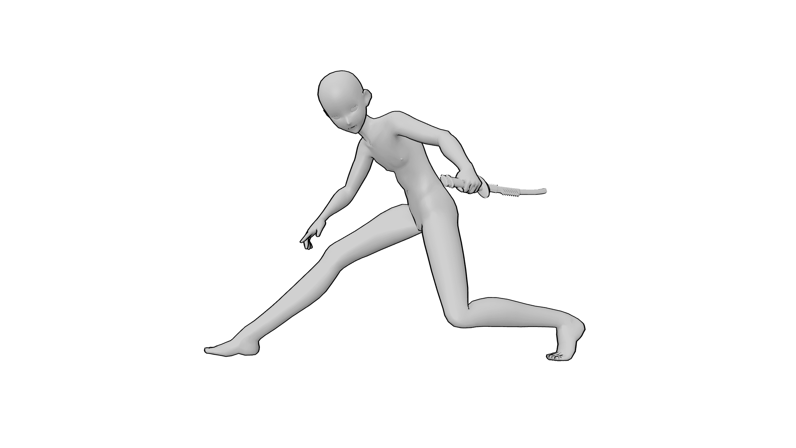 持刀弓步刺击
