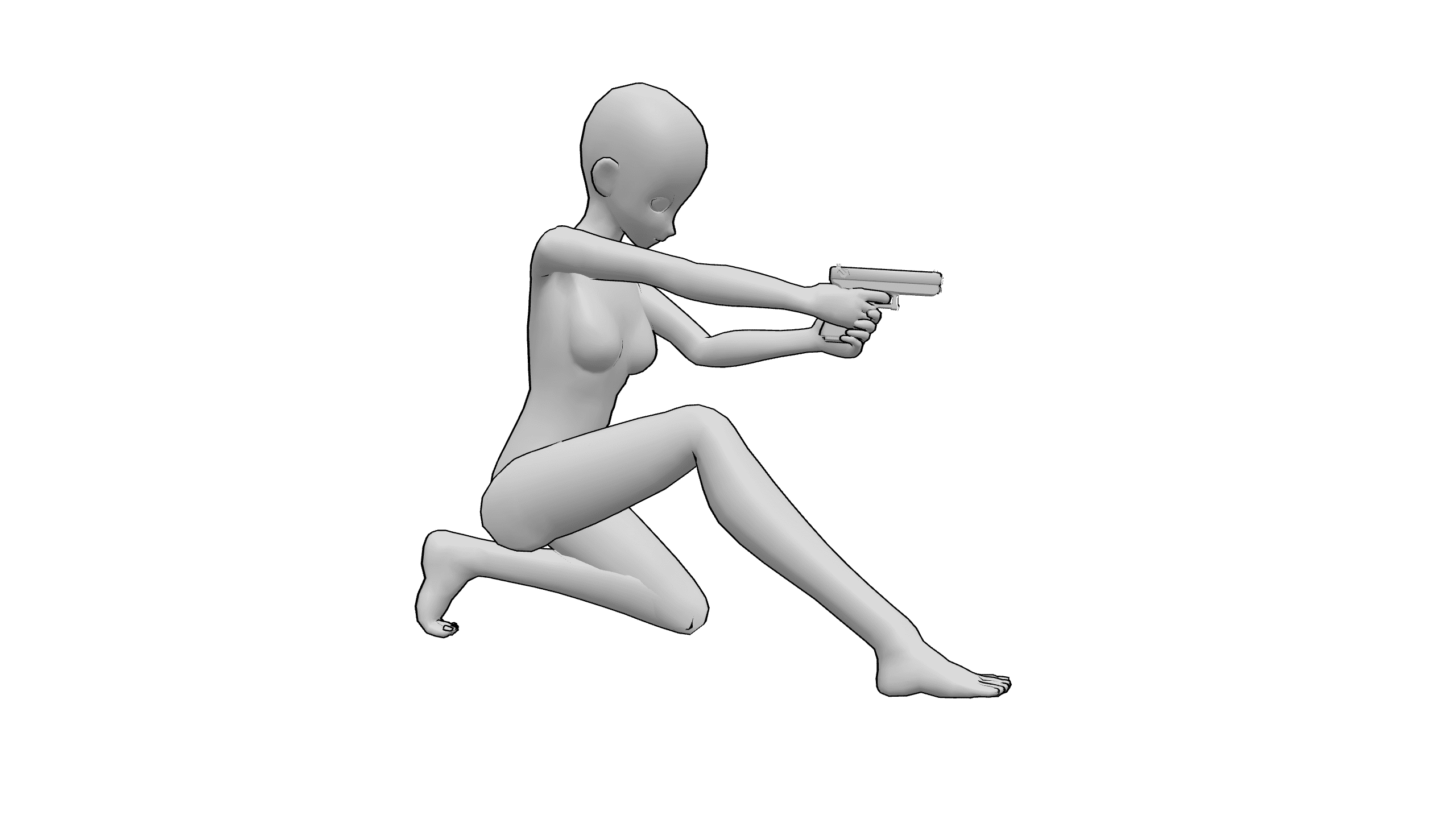 单膝跪姿射击