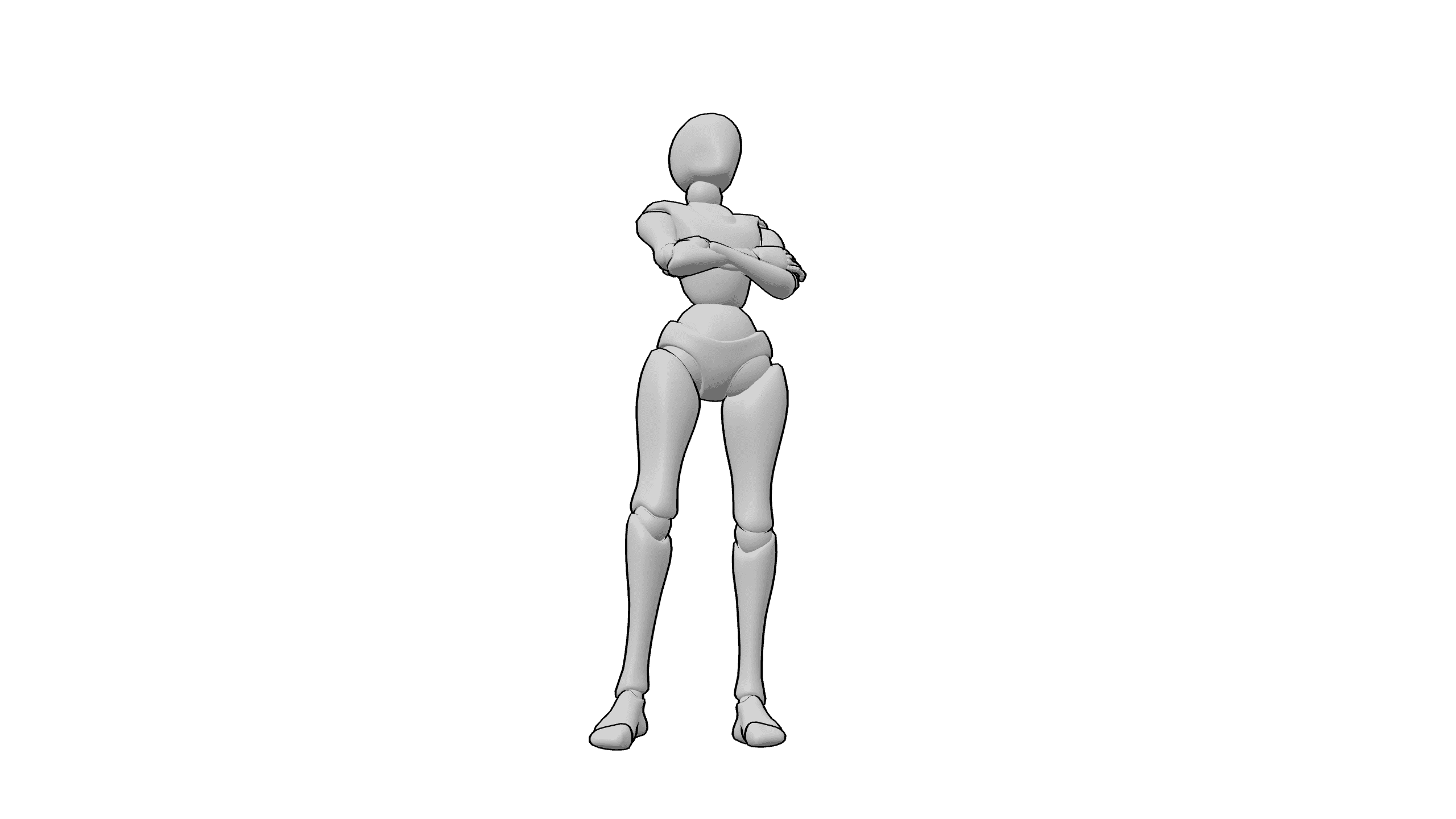 抱臂站立