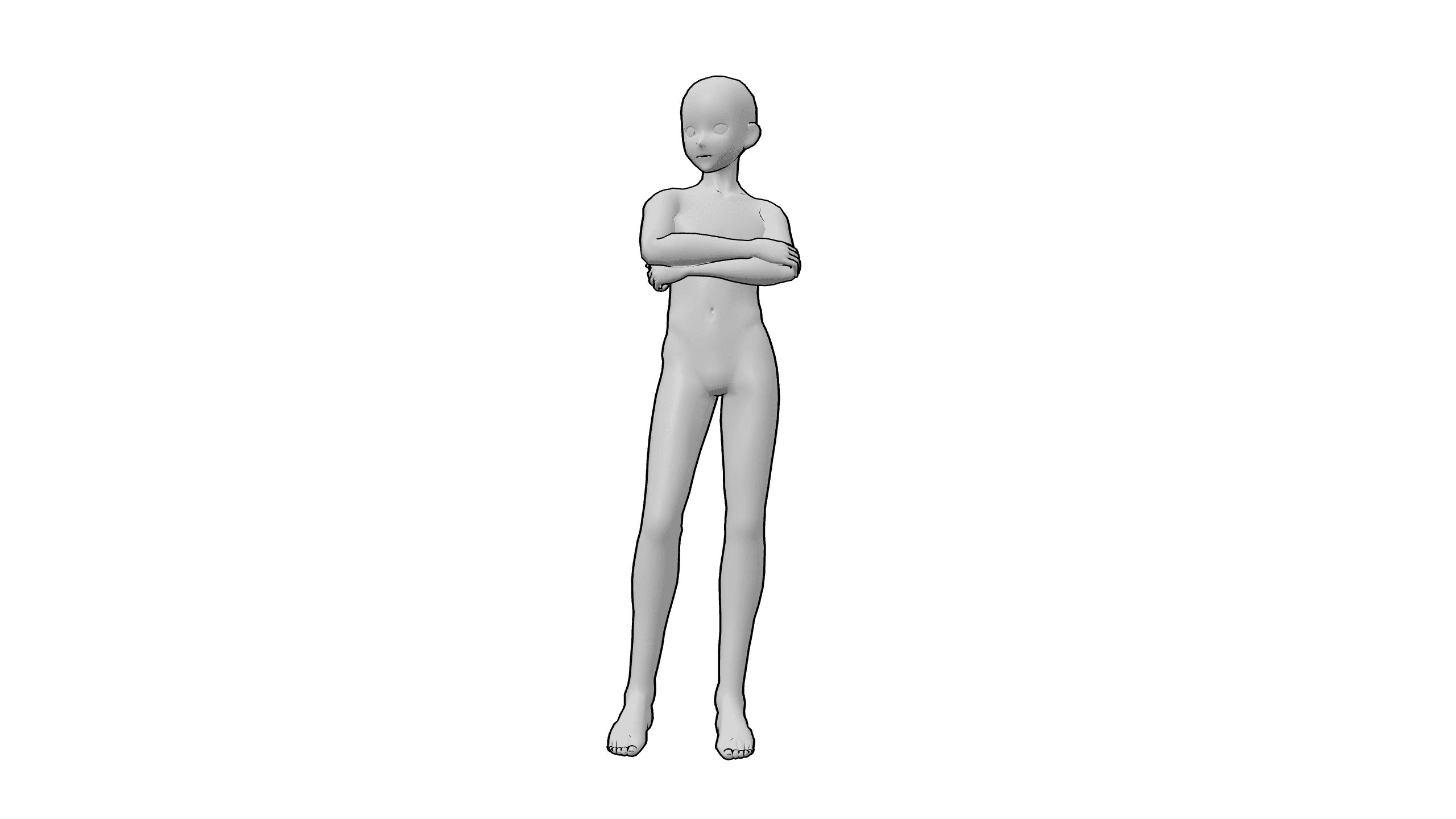 抱臂站立