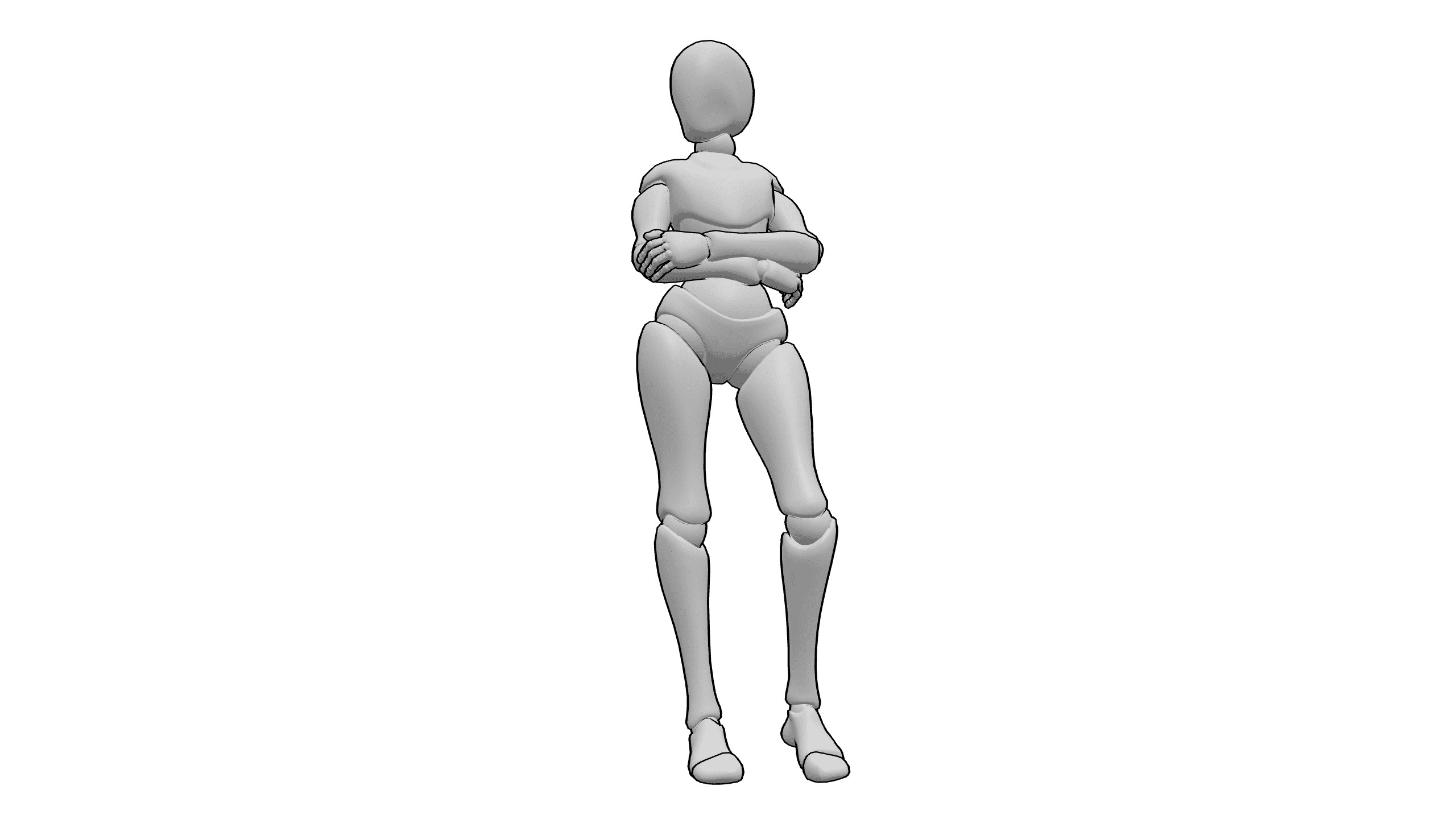 抱臂站立