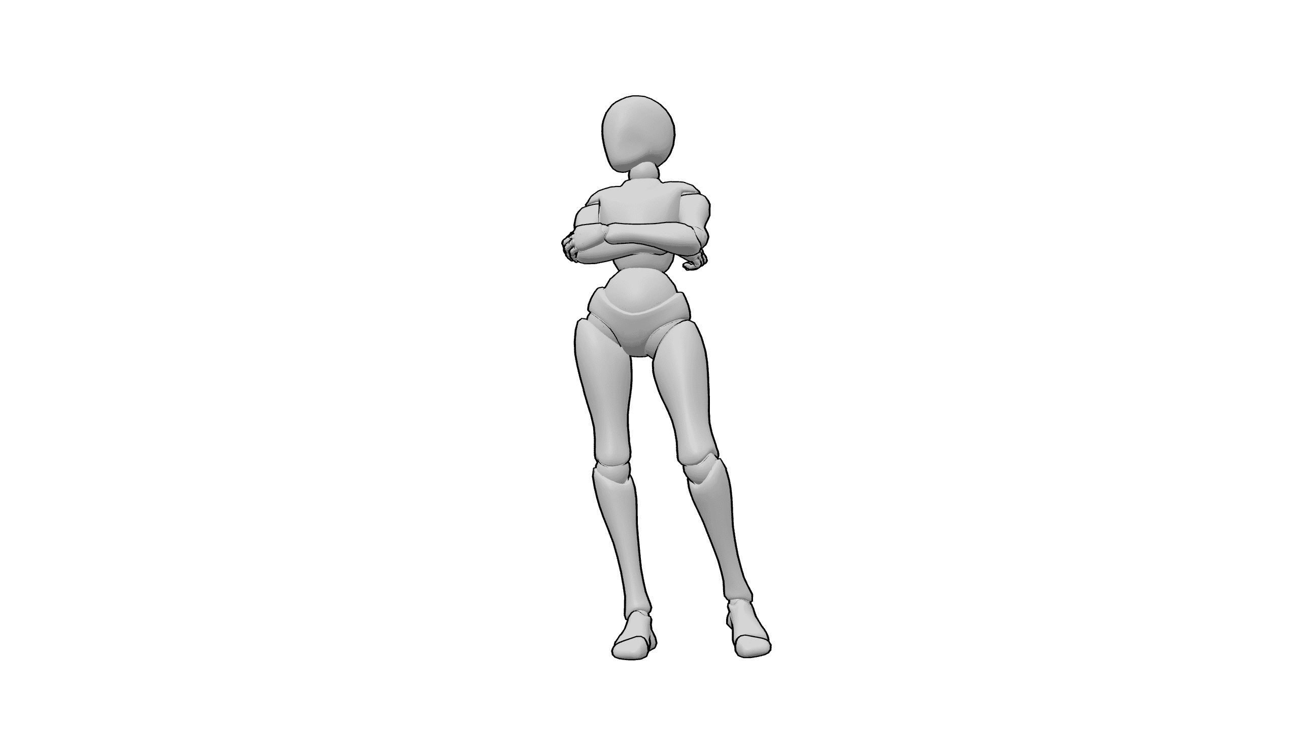 抱臂站立