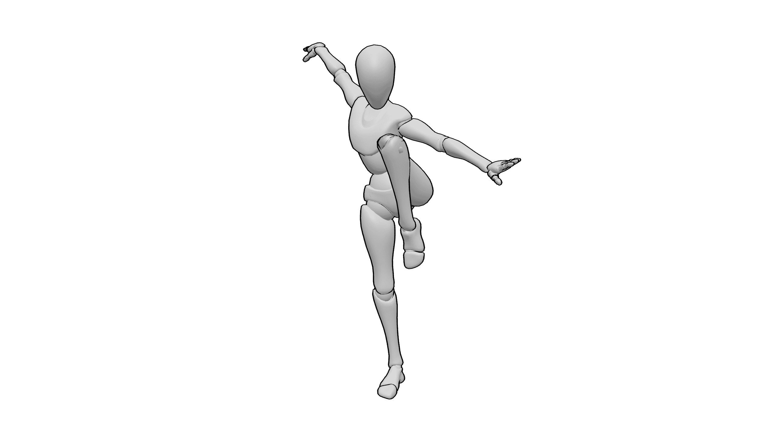 舞蹈腾空单腿动作