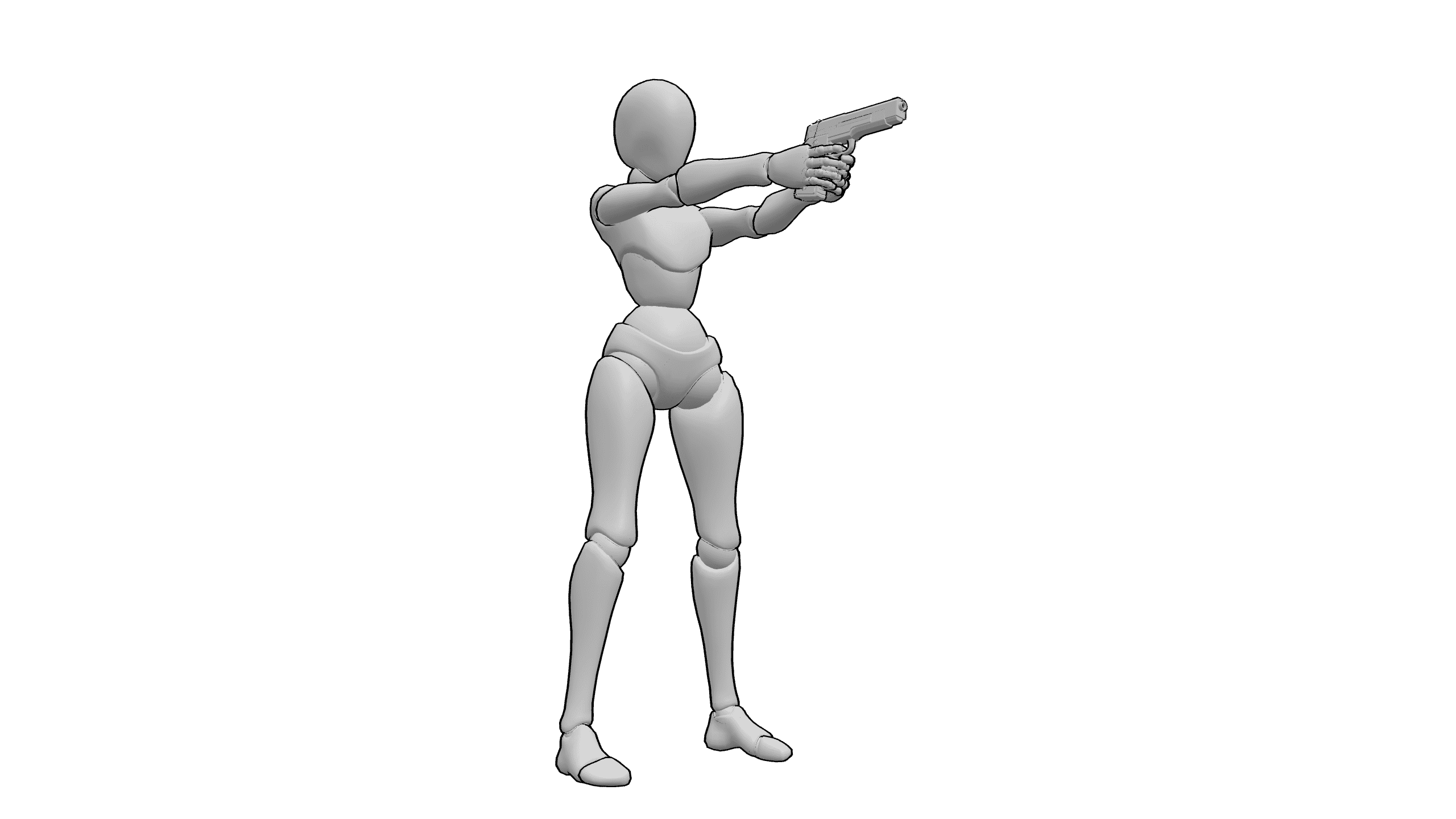 持枪瞄准射击