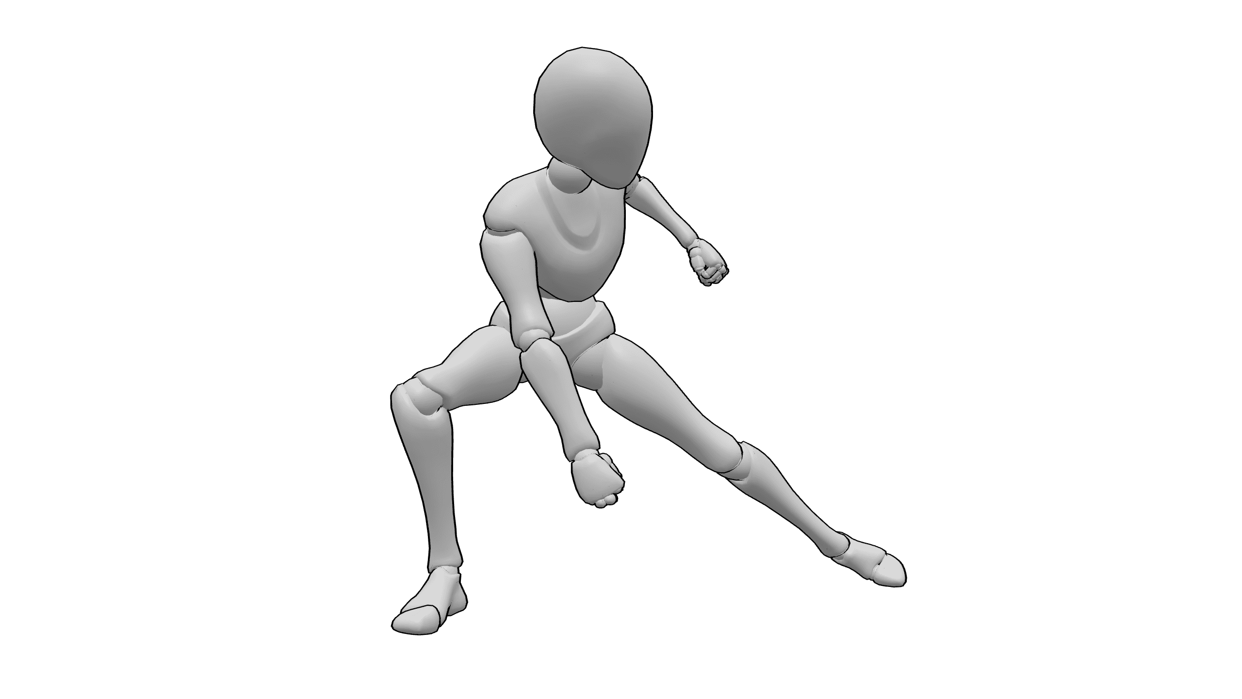 侧向弓步出拳