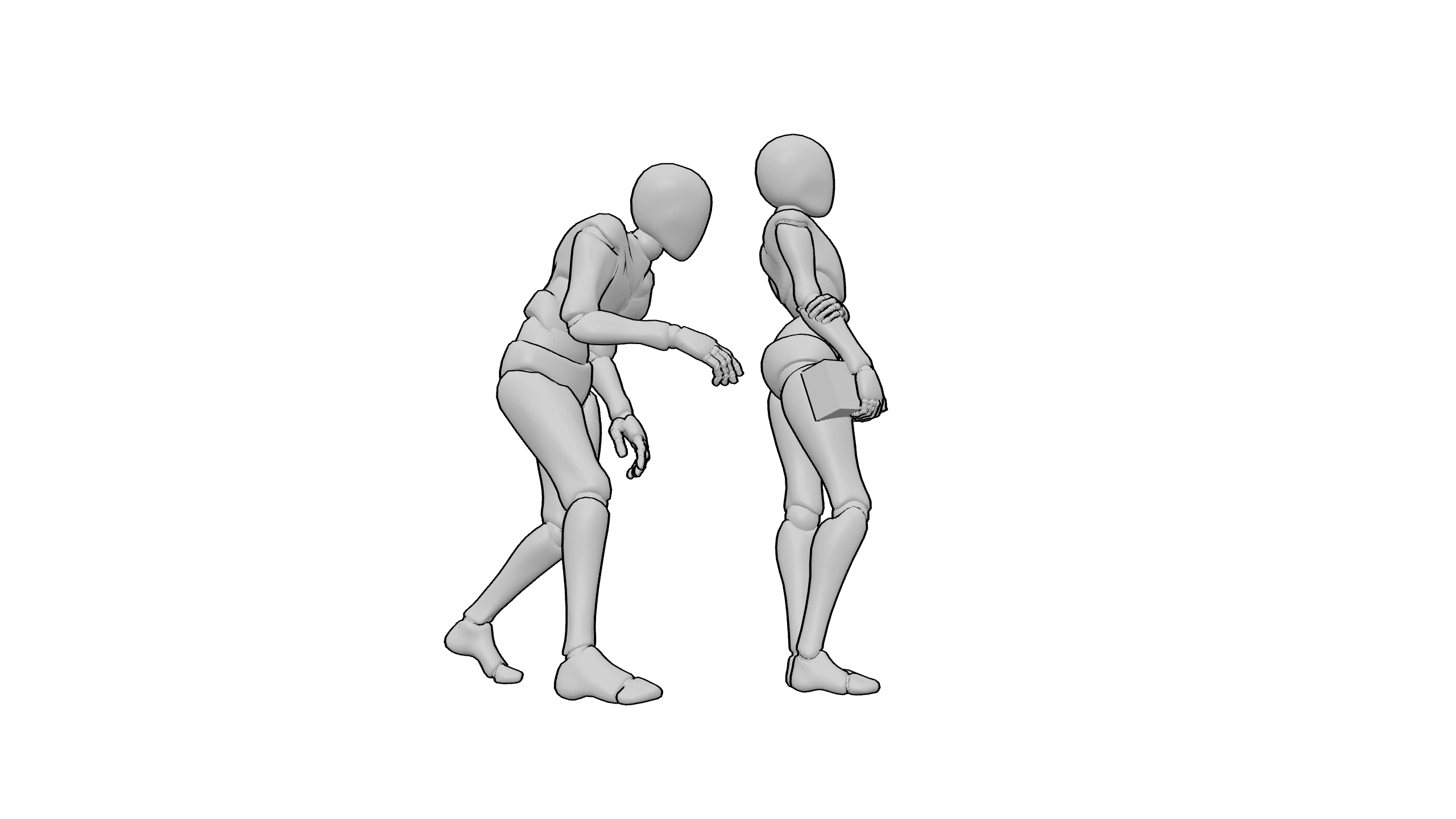 探身伸手动作