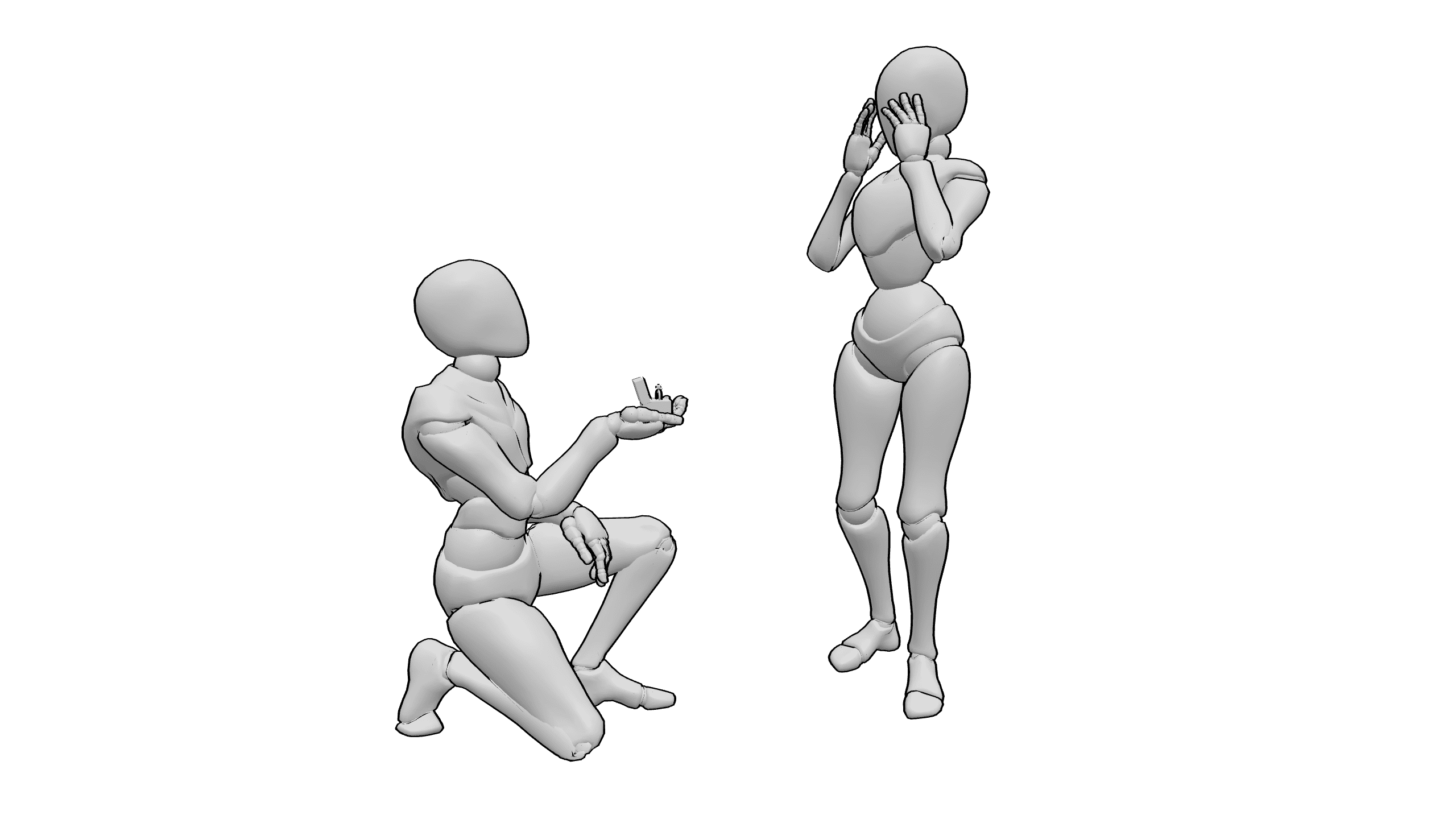 求婚单膝跪姿