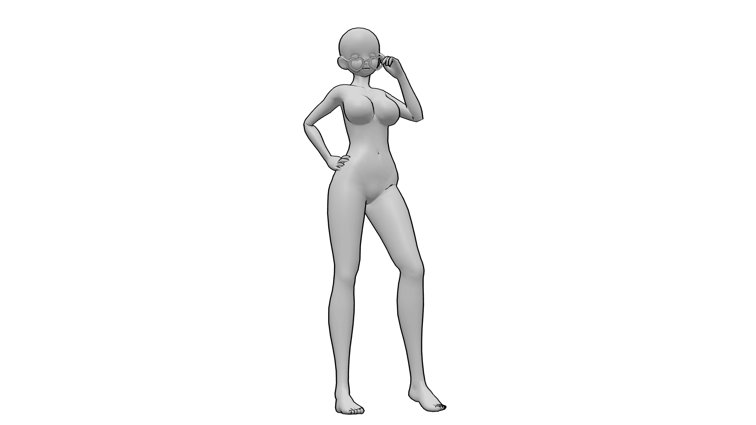 手扶眼镜站立