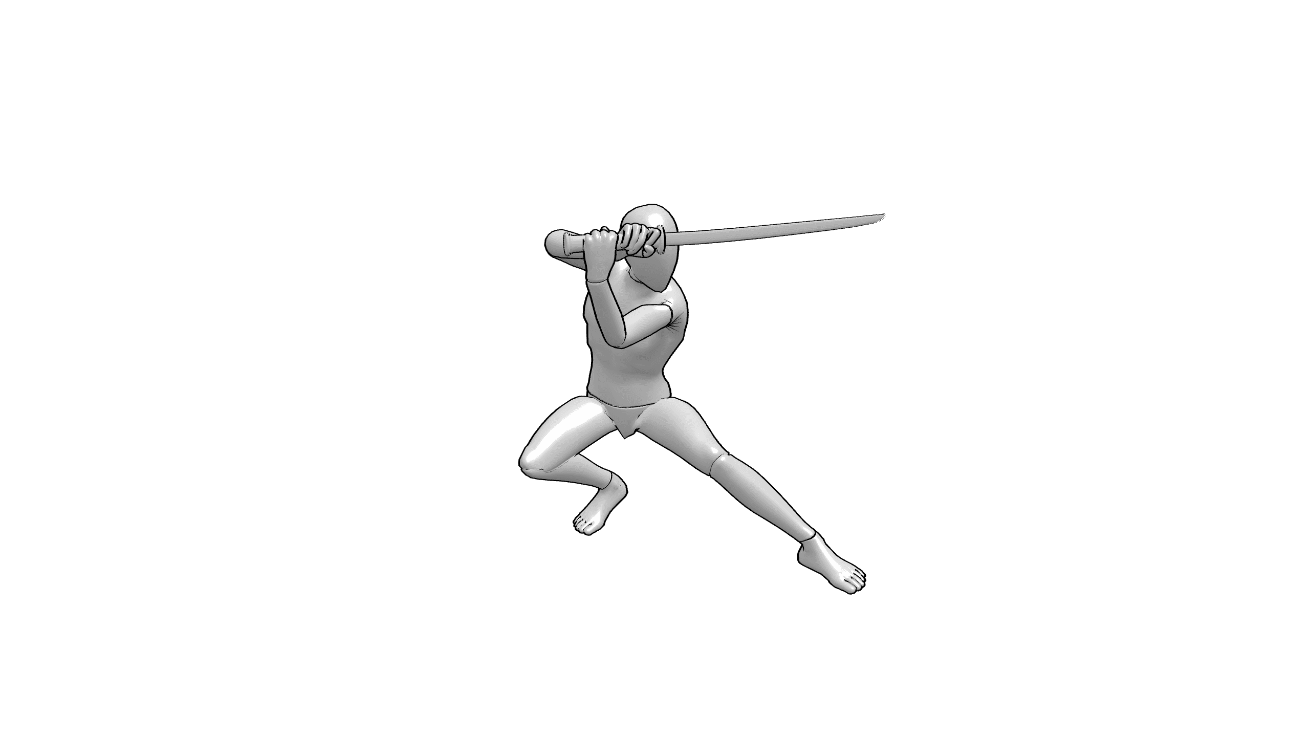武士刀防御姿态