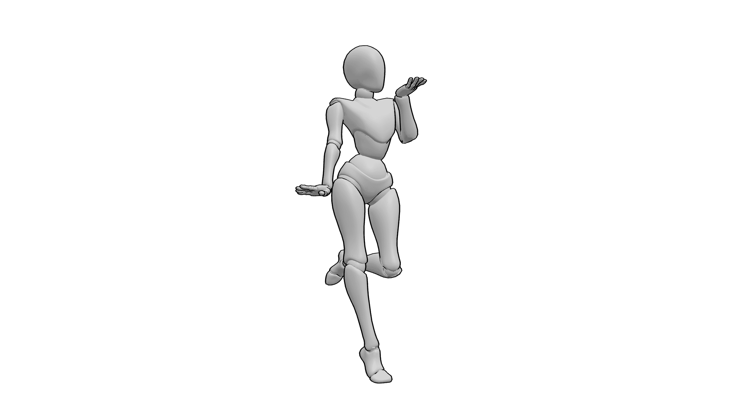 单腿跳跃抬手