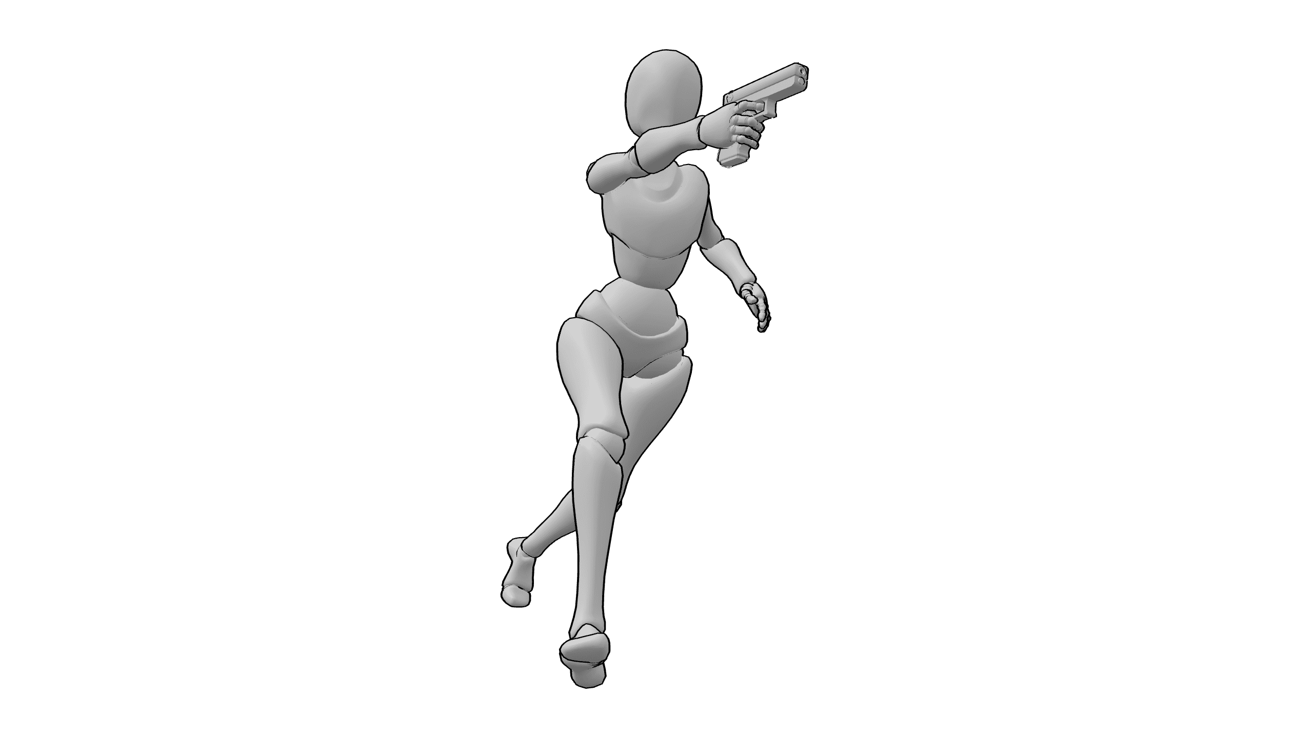 持枪射击奔跑