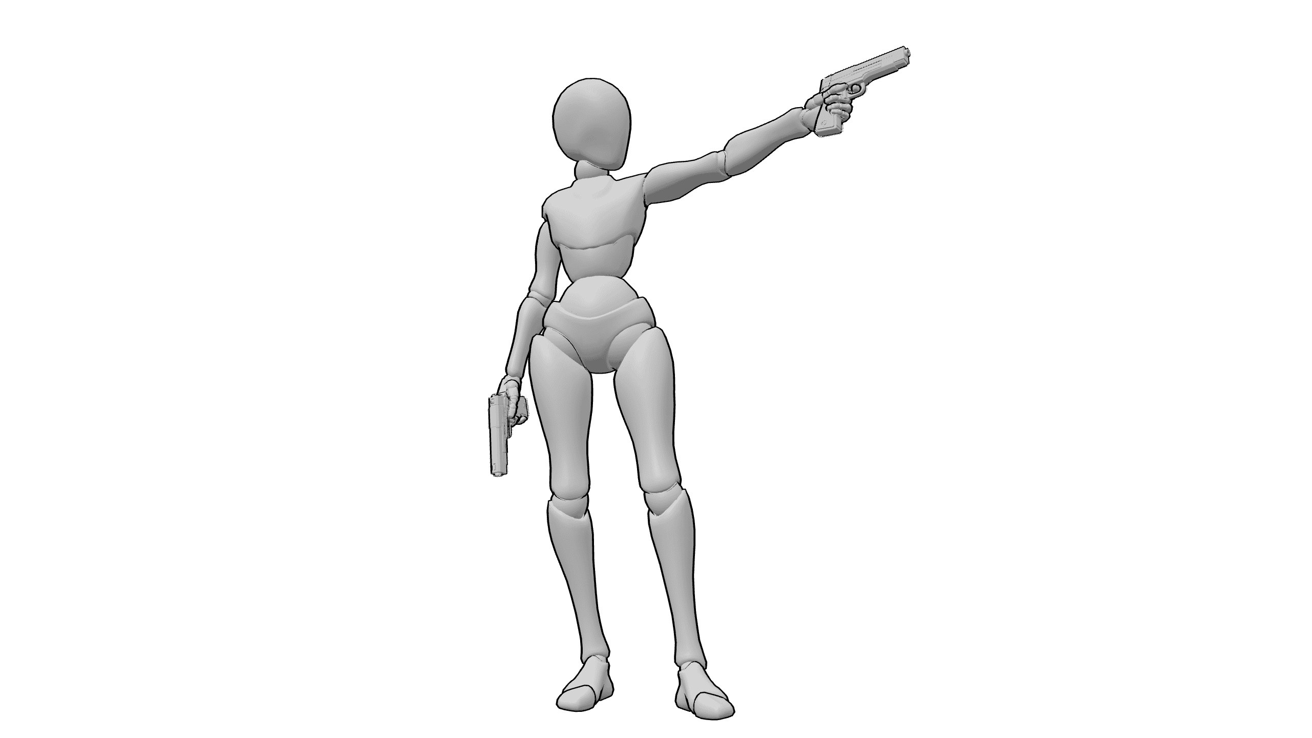 双手持枪射击姿态