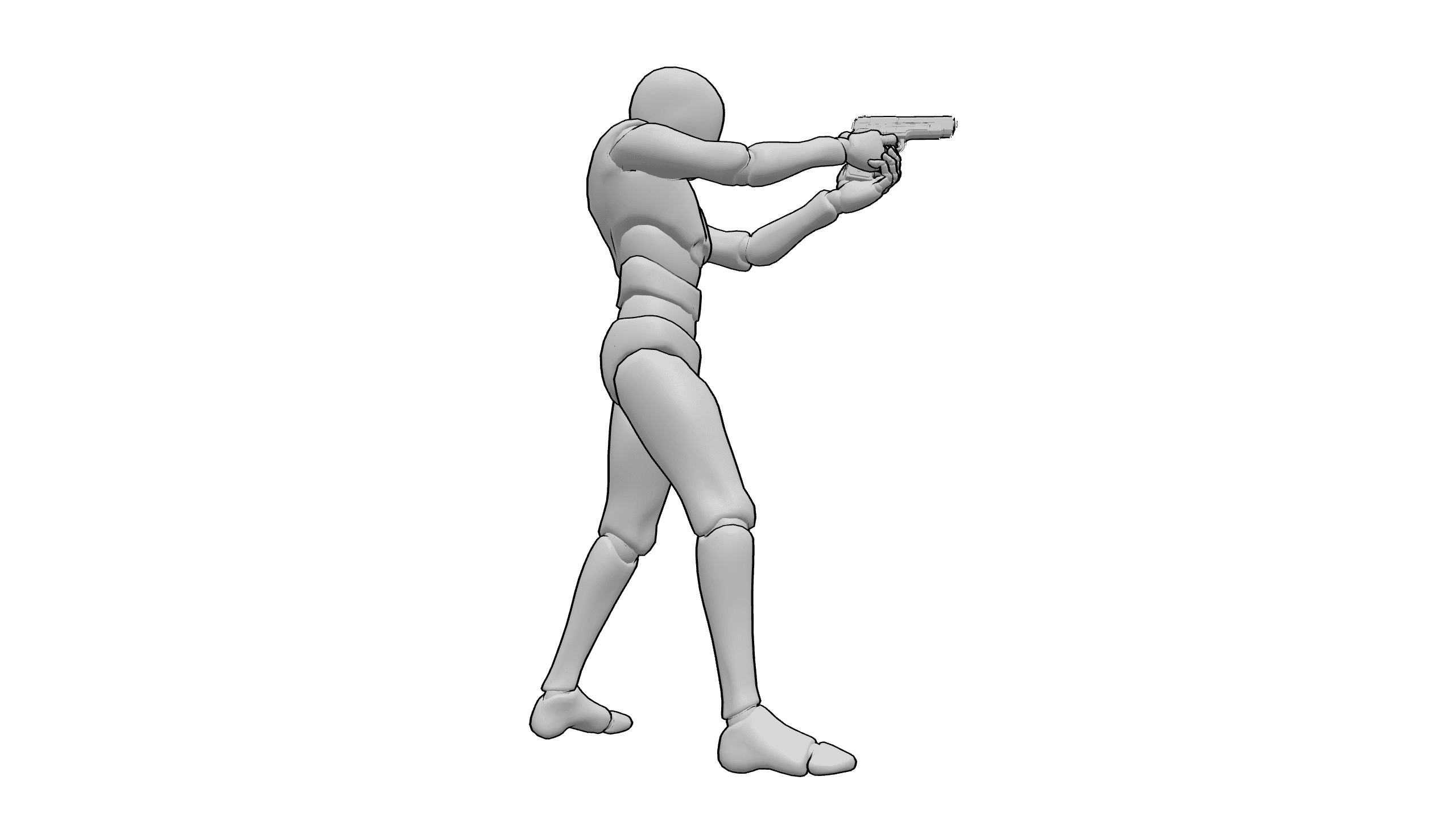 持枪瞄准射击