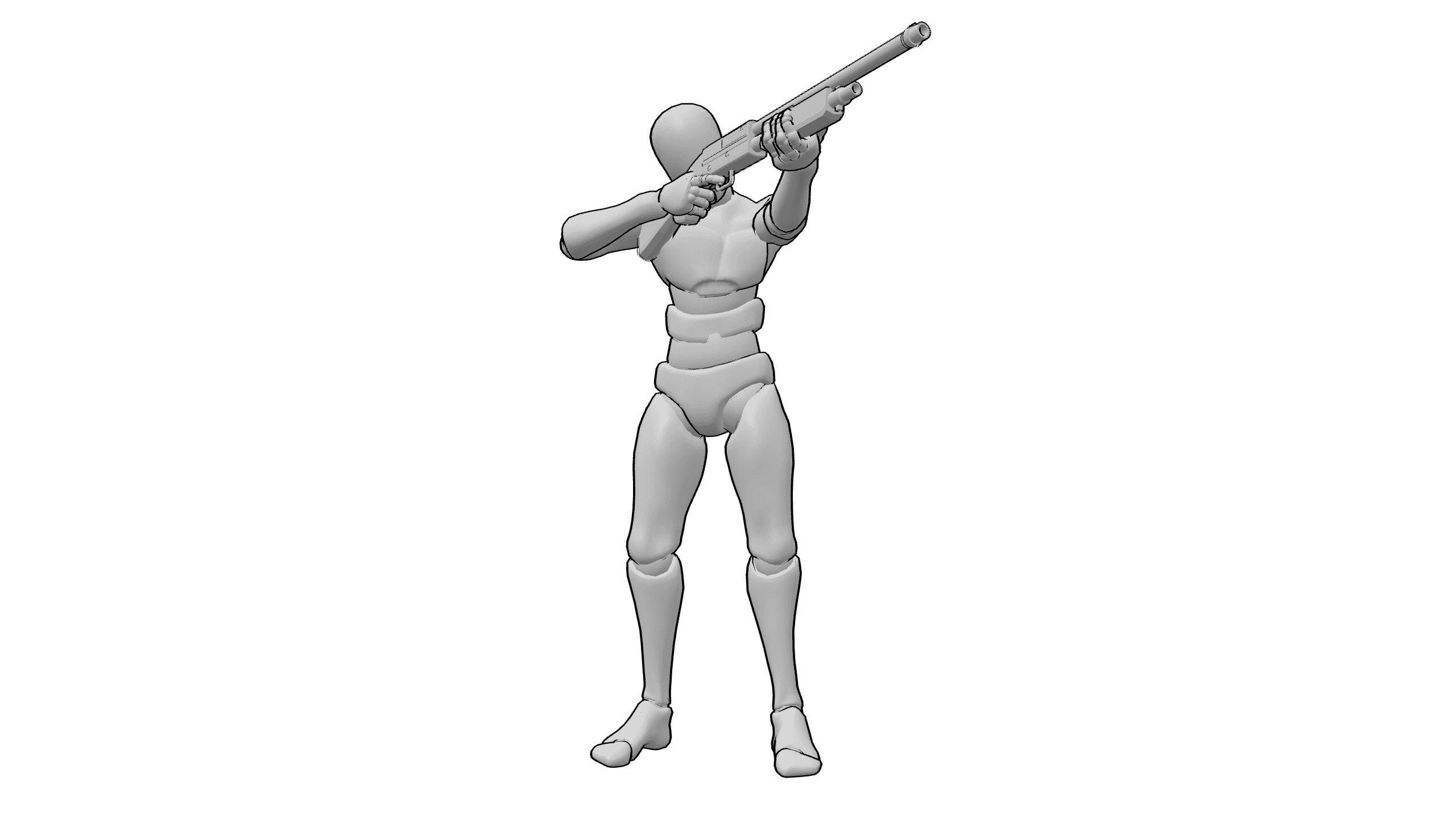 持枪瞄准射击