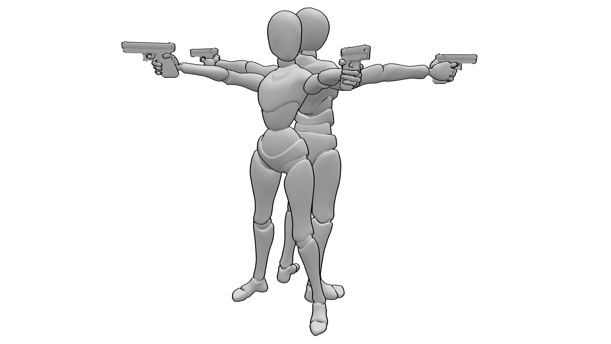 四臂持枪射击