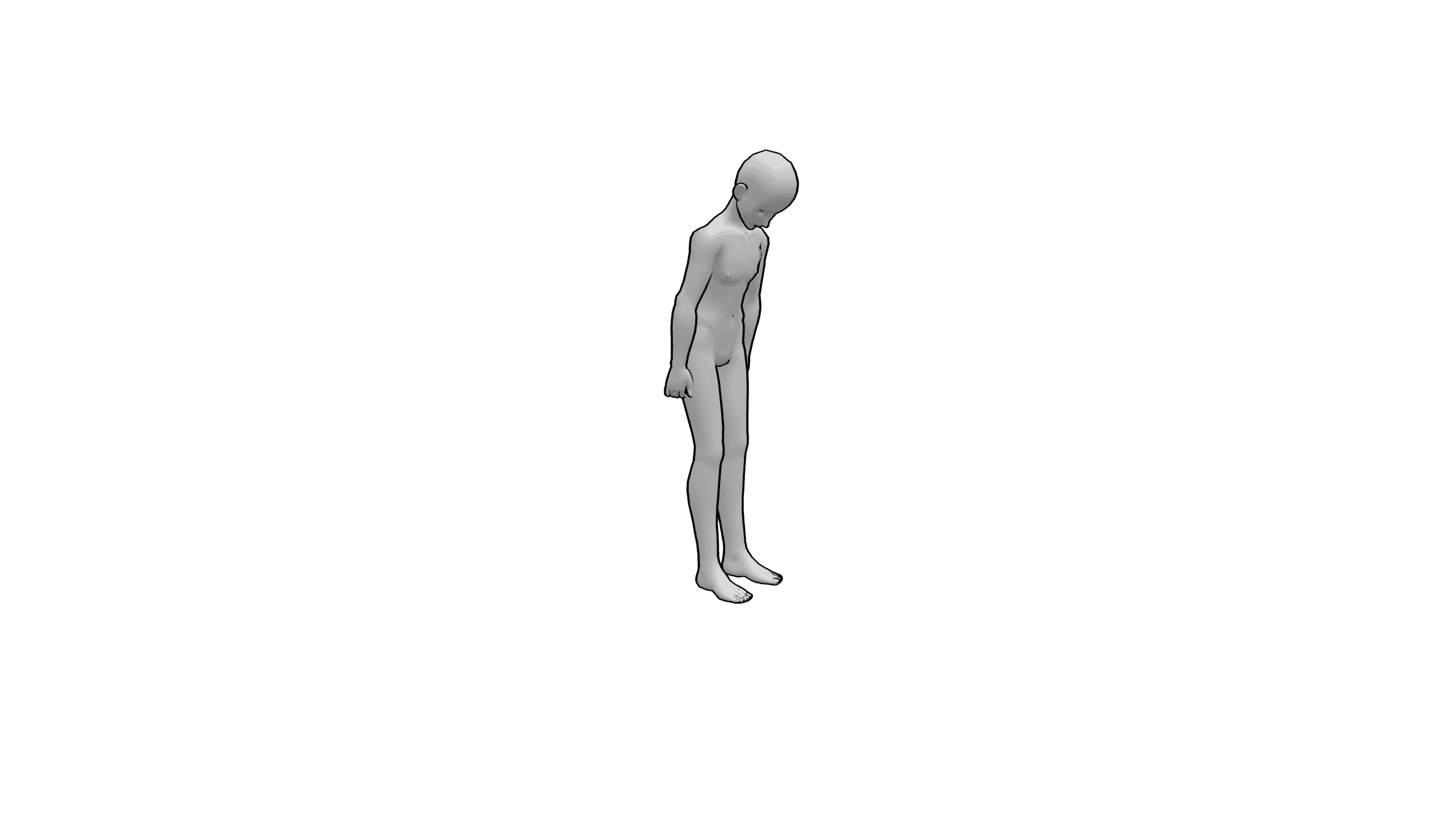垂首站立