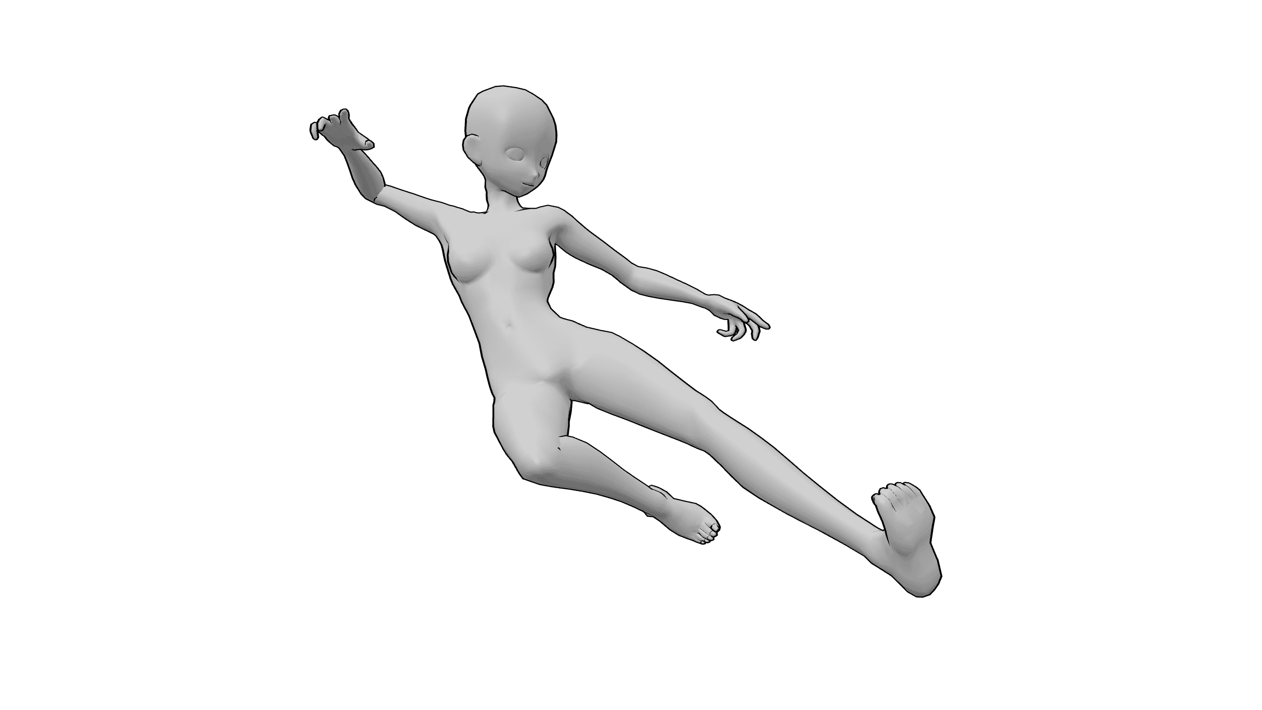 腾空跃起姿态