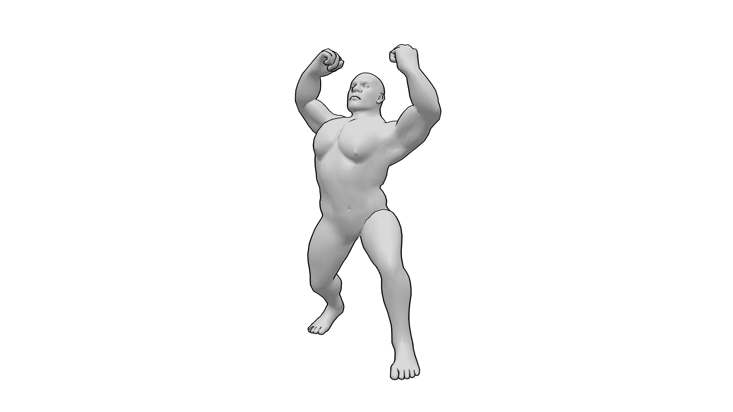 双臂上举握拳