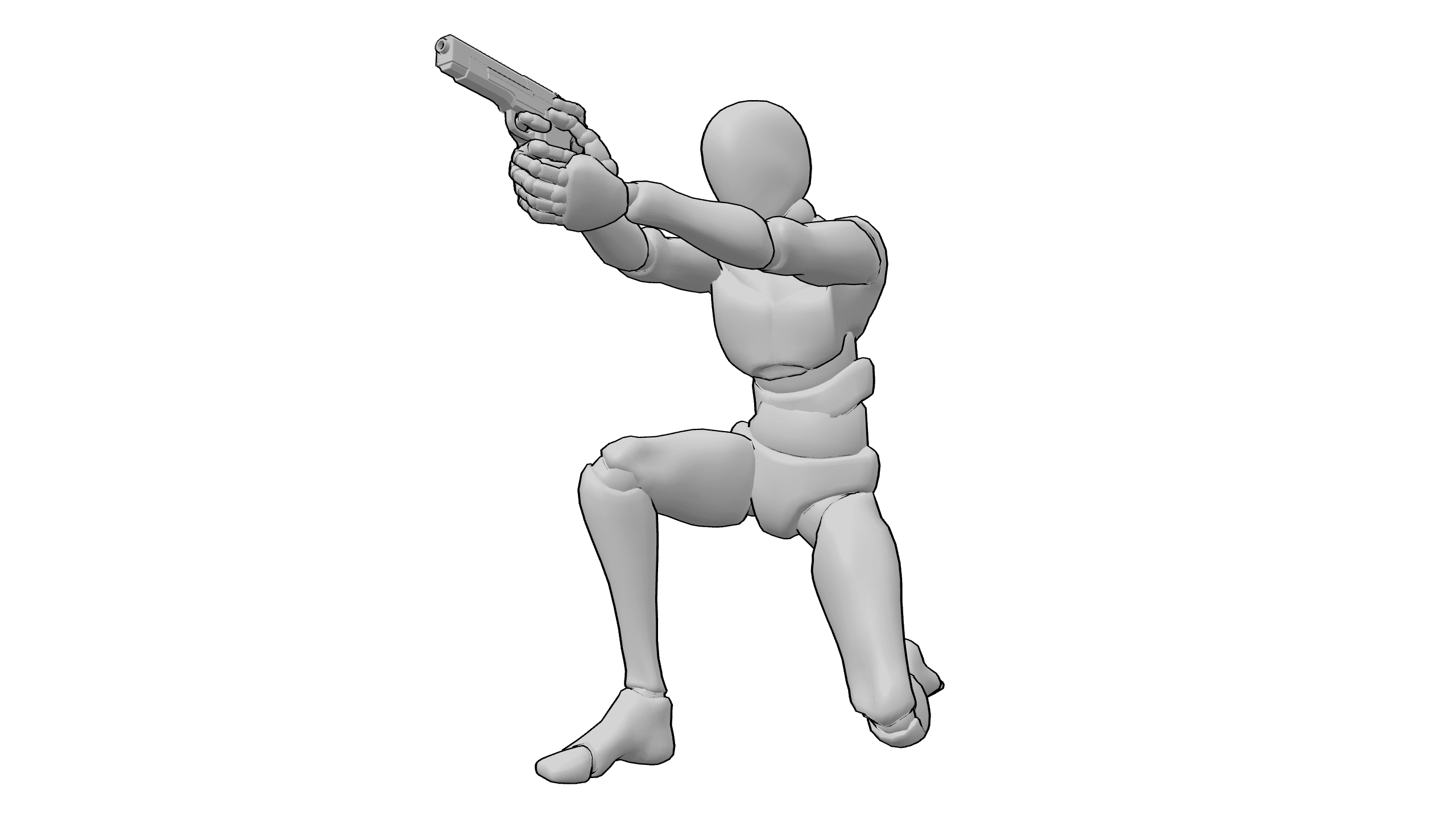 单膝跪姿射击