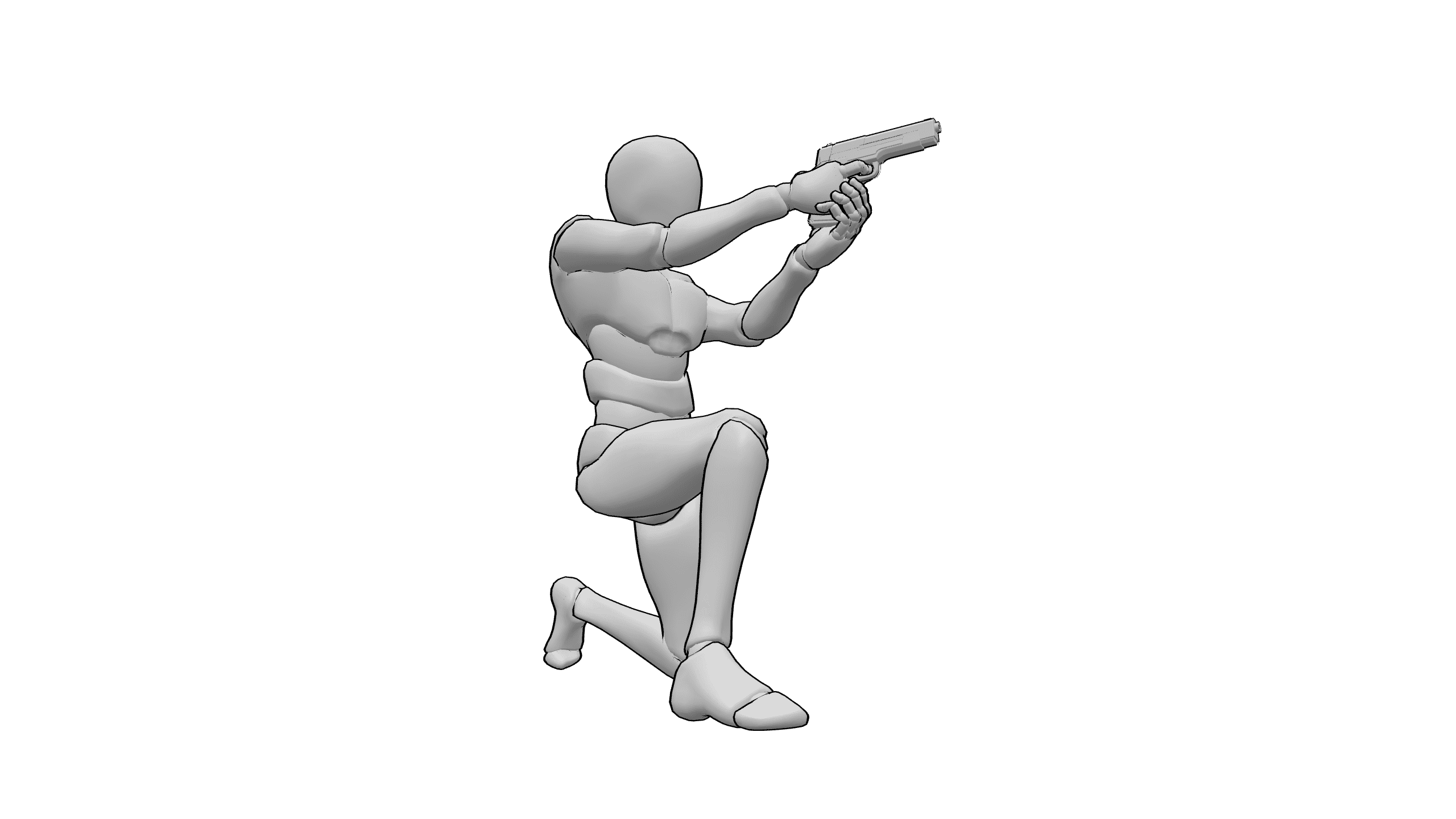 单膝跪姿射击