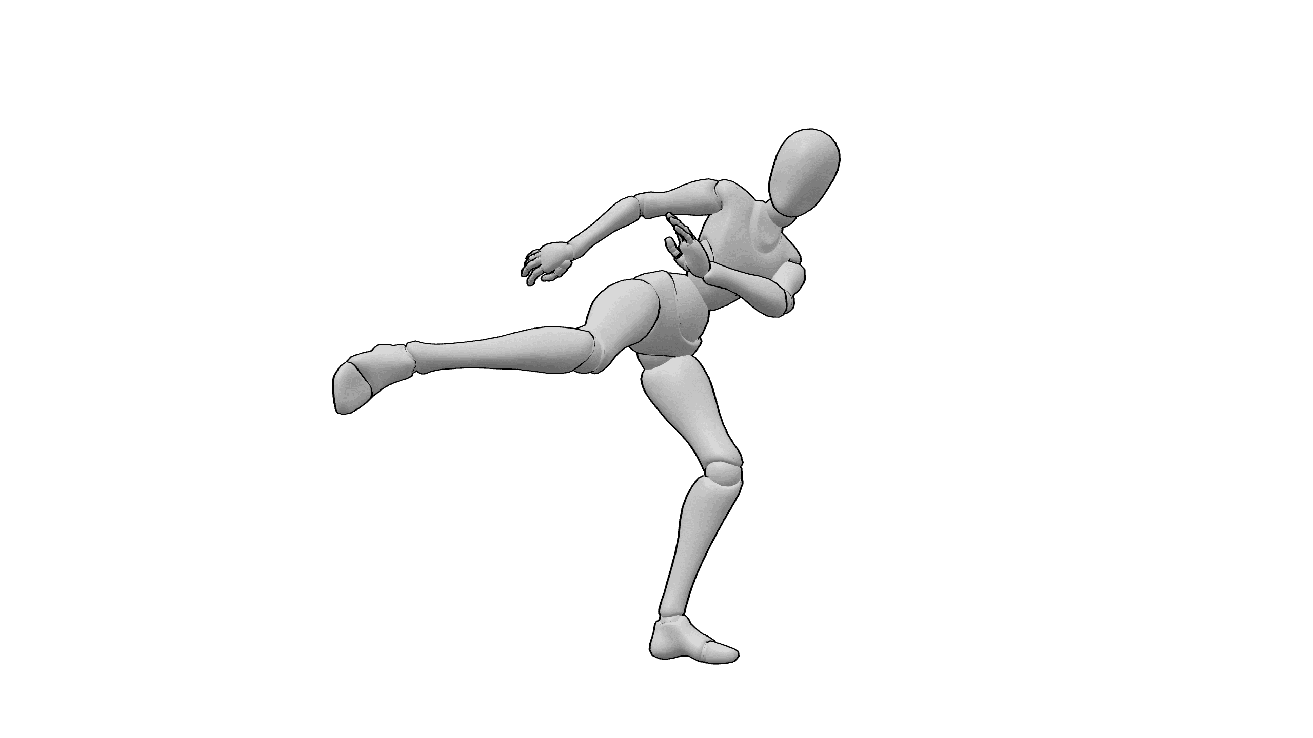 侧踢动作
